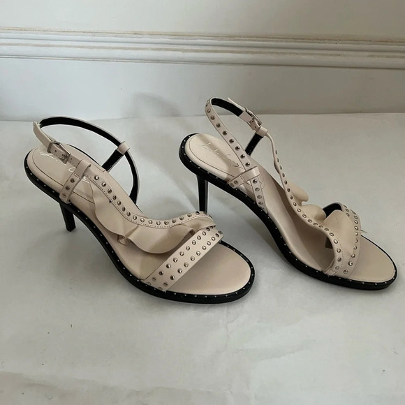 Lola Cruz Women Light Pink Suede Studded Heels US 9 EU 39 NWB - Picture 4 of 10